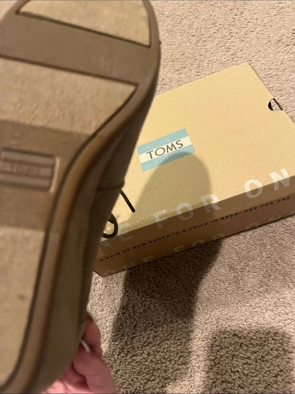 Toms Taupe Suede Wedge Lace-Up Booties